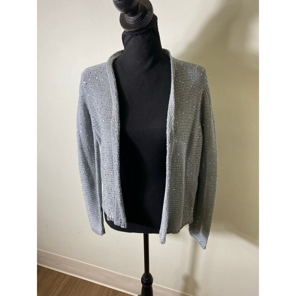 NWT Eileen Fisher Gray Cardigan With Sequins, Small. SAME DAY SHIPPING! - Picture 1 of 6